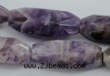 CDA30 15.5 inches 15*38mm – 16*40mm faceted rice dogtooth amethyst beads