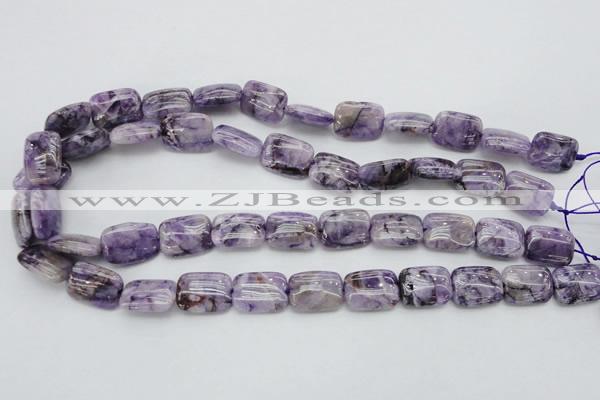 CDA310 15.5 inches 13*18mm rectangle dyed dogtooth amethyst beads