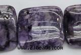 CDA315 15.5 inches 30*30mm square dyed dogtooth amethyst beads