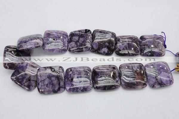 CDA315 15.5 inches 30*30mm square dyed dogtooth amethyst beads