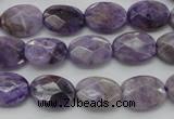 CDA323 15.5 inches 10*14mm faceted oval dyed dogtooth amethyst beads