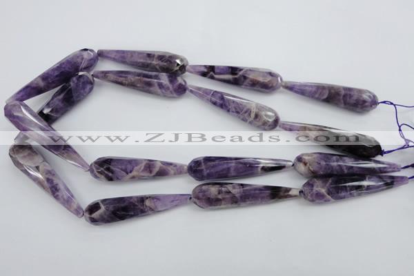 CDA33 15.5 inches 12*50mm faceted teardrop dogtooth amethyst beads