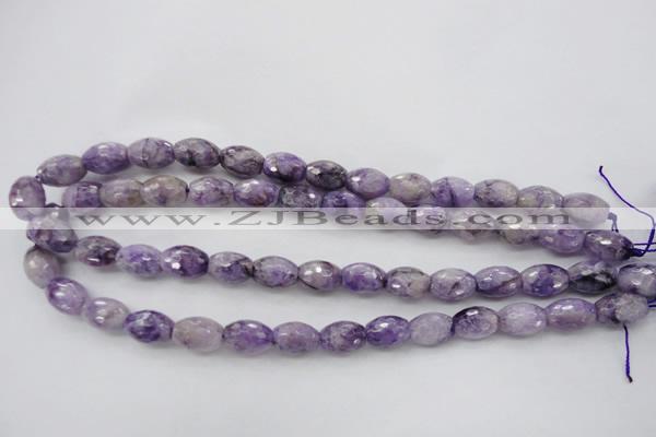 CDA333 15.5 inches 10*14mm faceted rice dyed dogtooth amethyst beads