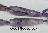 CDA342 15.5 inches 10*40mm faceted teardrop dyed dogtooth amethyst beads