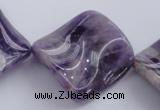 CDA41 15.5 inches 30*30mm twisted diamond dogtooth amethyst beads