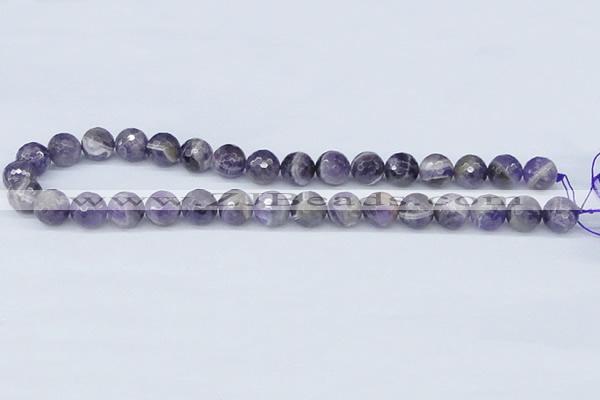 CDA61 15.5 inches 12mm faceted round dogtooth amethyst beads