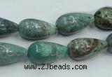 CDB08 15.5 inches 10*20mm teardrop natural new dragon blood jasper beads