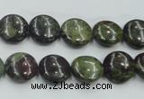 CDB206 15.5 inches 12mm flat round natural dragon blood jasper beads