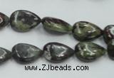 CDB215 15.5 inches 10*14mm flat teardrop natural dragon blood jasper beads