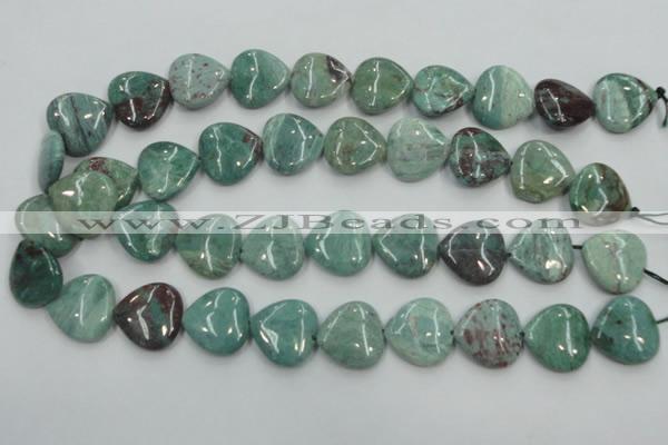 CDB23 15.5 inches 20*20mm heart natural new dragon blood jasper beads