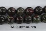 CDB253 15.5 inches 12mm round natural dragon blood jasper beads