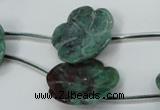 CDB28 15.5 inches 24mm carved flower new dragon blood jasper beads