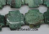 CDB29 15.5 inches 20*20mm cross new dragon blood jasper beads