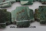 CDB30 15.5 inches 25*25mm cross new dragon blood jasper beads