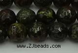 CDB313 15.5 inches 10mm faceted round dragon blood jasper beads