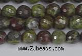 CDB321 15.5 inches 6mm faceted round dragon blood jasper beads