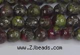 CDB329 15.5 inches 6mm faceted round A grade dragon blood jasper beads