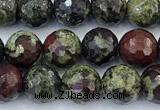 CDB355 15 inches 6mm faceted round dragon blood jasper beads