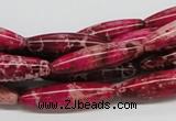 CDE10 15.5 inches 8*30mm rice dyed sea sediment jasper beads