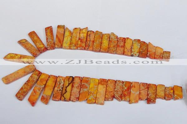 CDE1001 Top drilled 9*15mm - 10*45mm sticks sea sediment jasper beads