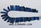 CDE1002 Top drilled 9*15mm - 10*45mm sticks sea sediment jasper beads