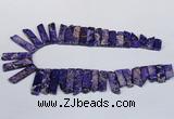 CDE1004 Top drilled 9*15mm - 10*45mm sticks sea sediment jasper beads