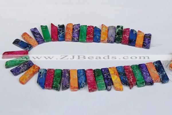CDE1005 Top drilled 9*15mm - 10*45mm sticks sea sediment jasper beads
