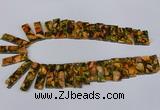 CDE1008 Top drilled 9*15mm - 10*45mm sticks sea sediment jasper beads