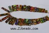 CDE1012 Top drilled 9*15mm - 10*45mm sticks sea sediment jasper beads