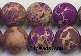 CDE1023 15.5 inches 10mm round matte sea sediment jasper beads