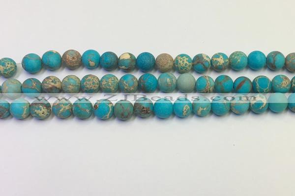 CDE1026 15.5 inches 6mm round matte sea sediment jasper beads