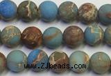 CDE1030 15.5 inches 4mm round matte sea sediment jasper beads