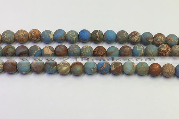 CDE1032 15.5 inches 8mm round matte sea sediment jasper beads