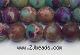 CDE1035 15.5 inches 4mm round matte sea sediment jasper beads