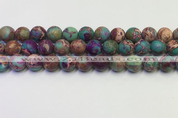 CDE1038 15.5 inches 10mm round matte sea sediment jasper beads
