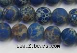 CDE1041 15.5 inches 6mm round matte sea sediment jasper beads