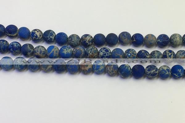 CDE1042 15.5 inches 8mm round matte sea sediment jasper beads