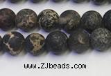 CDE1045 15.5 inches 4mm round matte sea sediment jasper beads