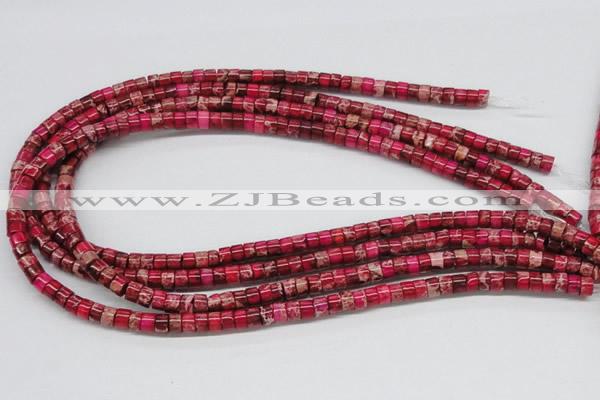 CDE11 15.5 inches 4*6mm cylinder dyed sea sediment jasper beads
