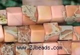 CDE1200 15.5 inches 4.5mm - 5mm cube sea sediment jasper beads