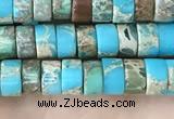 CDE1233 15.5 inches 3*6mm heishi sea sediment jasper beads