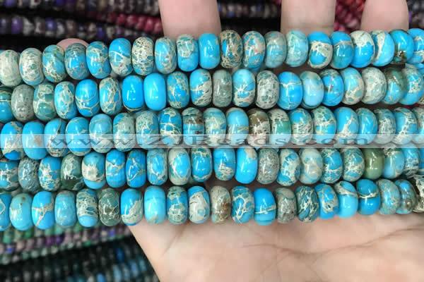 CDE1280 15.5 inches 6*10mm rondelle sea sediment jasper beads