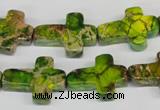 CDE131 15.5 inches 15*20mm cross dyed sea sediment jasper beads