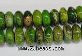 CDE135 15.5 inches 6*12mm rondelle dyed sea sediment jasper beads