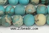 CDE1377 15.5 inches 6mm round matte sea sediment jasper beads