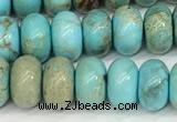 CDE1402 15.5 inches 6*10mm rondelle sea sediment jasper beads