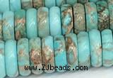 CDE1404 15.5 inches 3.5*10mm rondelle sea sediment jasper beads