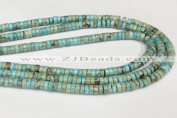 CDE1407 15.5 inches 3*6mm heishi sea sediment jasper beads wholesale