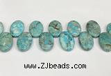 CDE1410 Top drilled 20*30mm oval sea sediment jasper beads