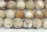 CDE1413 15.5 inches 4mm round matte natural sea sediment jasper beads